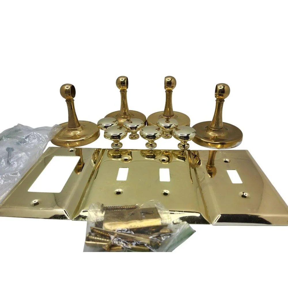 R. Christensen Set of Vintage Solid Brass Bathroom Hardware